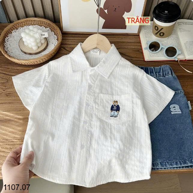 26HA1107.07 - SƠ MI CỘC TAY HÌNH GẤU KACADY BÉ TRAI