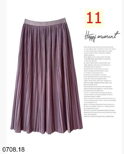26HA0708.18 - CHÂN VÁY MIDI XẾP LY ANNA