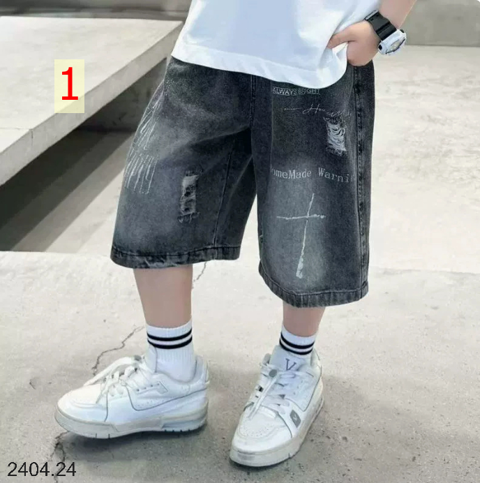 26HA2404.24 - QUẦN SHORT JEAN SIZE ĐẠI BÉ TRAI
