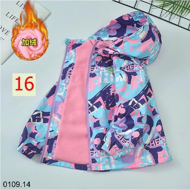26HA0110.14 - ÁO KHOÁC GIÓ LÓT NỈ ẤM CHO BÉ GÁI SIZE ĐẠI DHM