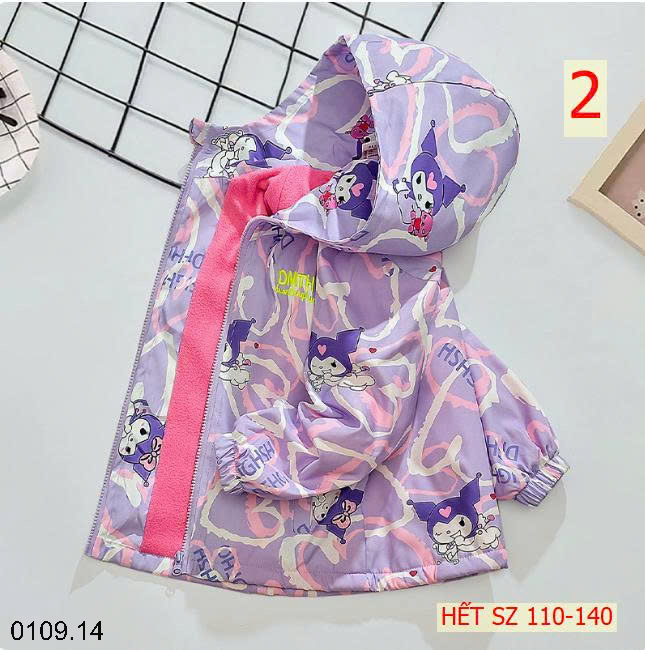26HA0110.14 - ÁO KHOÁC GIÓ LÓT NỈ ẤM CHO BÉ GÁI SIZE ĐẠI DHM