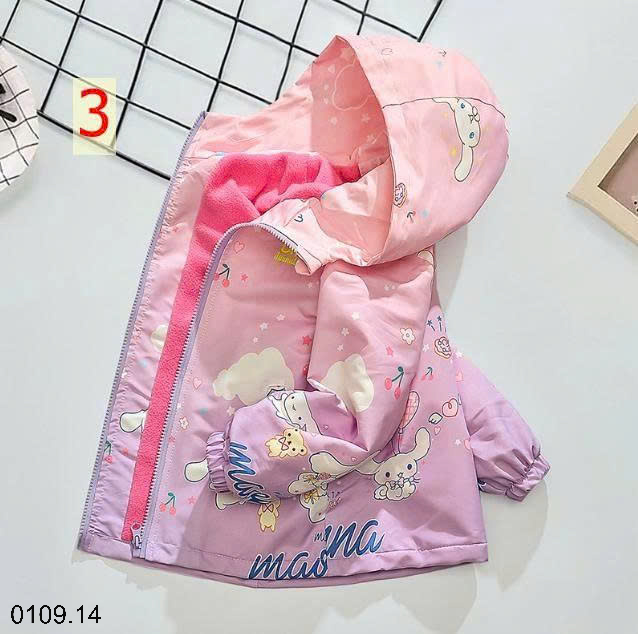 26HA0110.14 - ÁO KHOÁC GIÓ LÓT NỈ ẤM CHO BÉ GÁI SIZE ĐẠI DHM