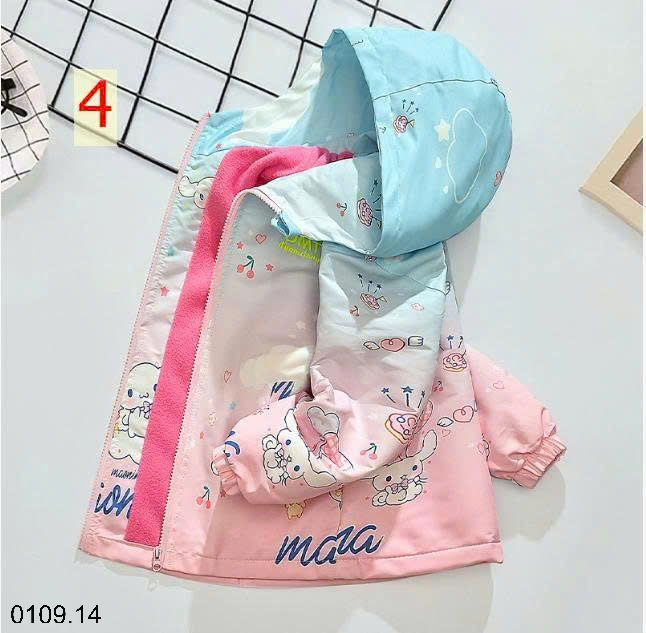 26HA0110.14 - ÁO KHOÁC GIÓ LÓT NỈ ẤM CHO BÉ GÁI SIZE ĐẠI DHM