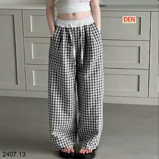 26HA2407.13 - QUẦN KẺ ỐNG RỘNG SIZE ĐẠI BÉ GÁI