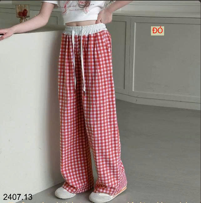 26HA2407.13 - QUẦN KẺ ỐNG RỘNG SIZE ĐẠI BÉ GÁI