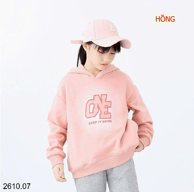 26HA2610.07 - ÁO NỈ HODDIE LÓT LÔNG BÉ GÁI AKL