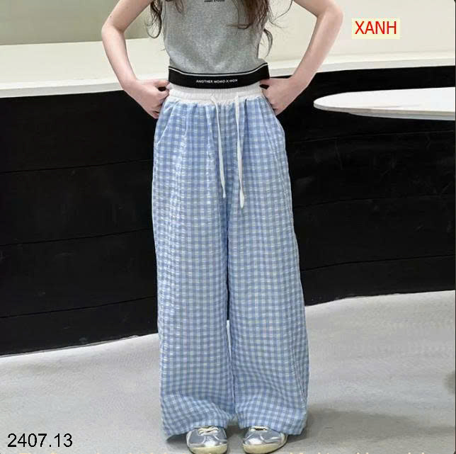 26HA2407.13 - QUẦN KẺ ỐNG RỘNG SIZE ĐẠI BÉ GÁI