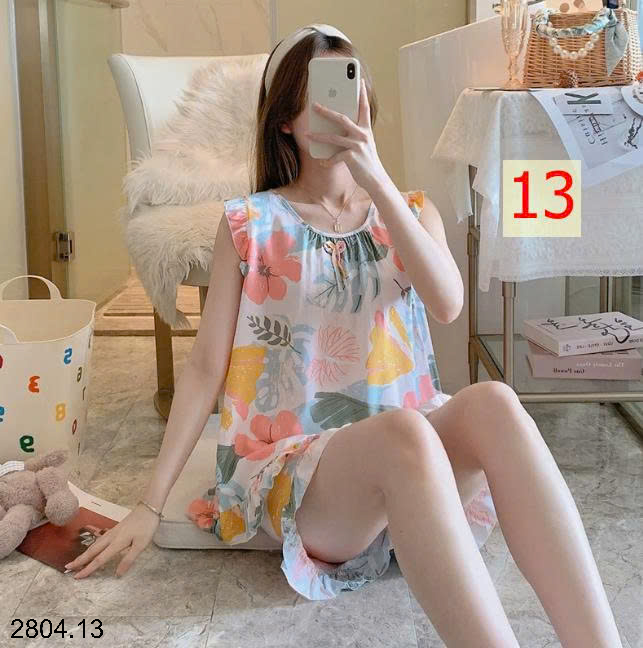 26HA2804.13 - BỘ LANH LỤA BA LỖ VIỀN BÈO CHO NỮ