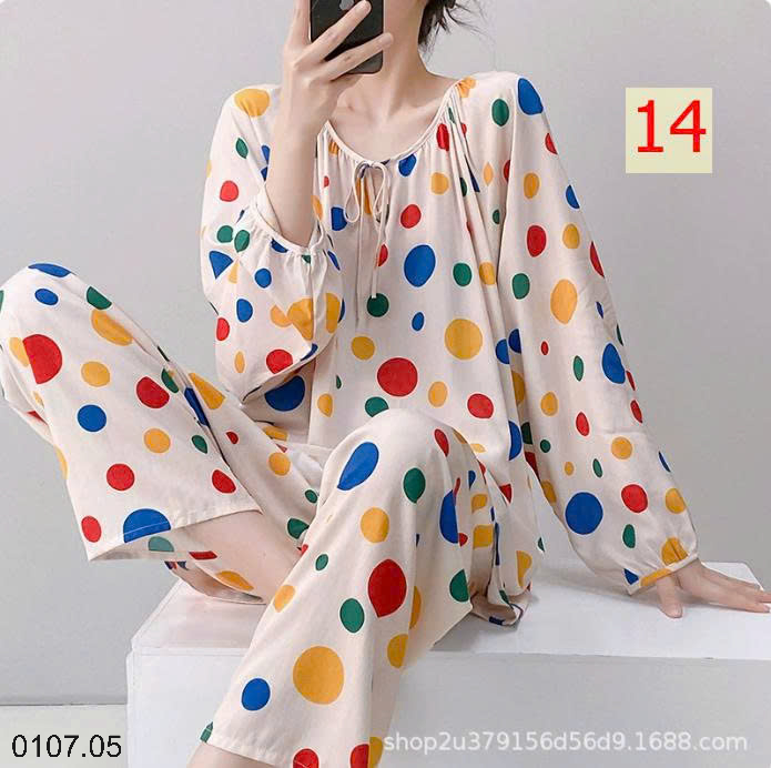 26HA0107.05 - BỘ LANH LỤA DÀI TAY CỔ TRÒN NỮ