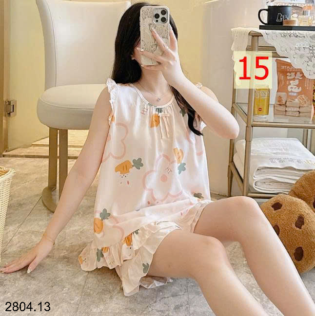 26HA2804.13 - BỘ LANH LỤA BA LỖ VIỀN BÈO CHO NỮ