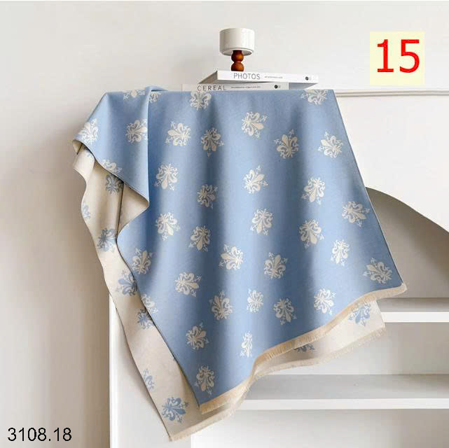26HA3108.18 - KHĂN CHOÀNG CỔ CASHMERE GIẢ HỌA TIẾT BƯỚM