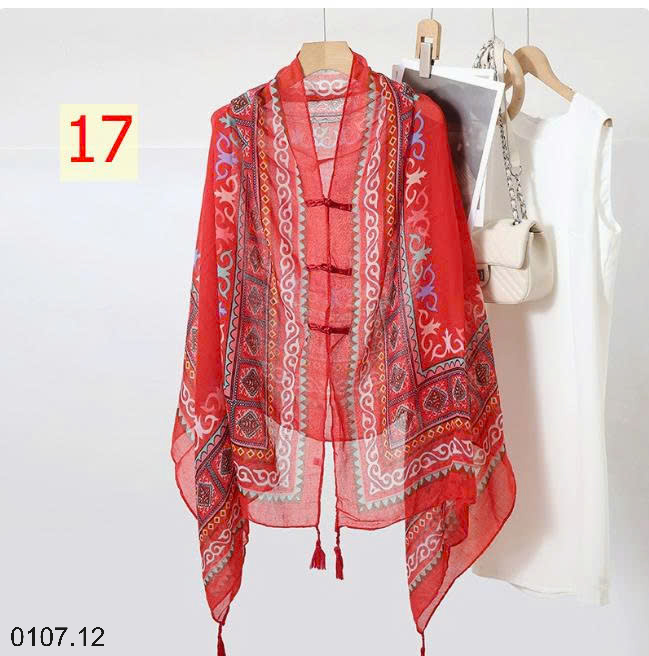 26HA0107.12 - KHĂN CHOÀNG MỎNG HOẠ TIẾT