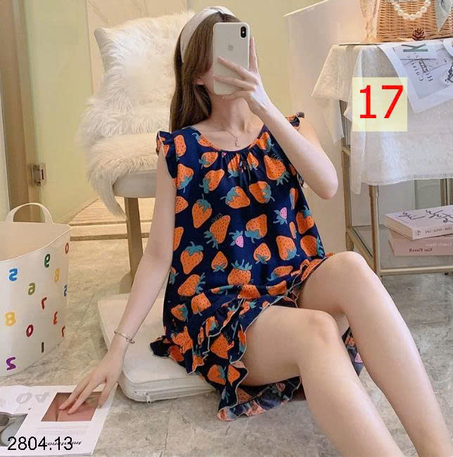 26HA2804.13 - BỘ LANH LỤA BA LỖ VIỀN BÈO CHO NỮ