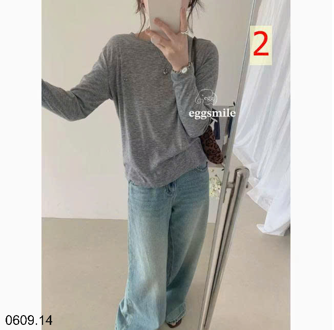 26HA0609.14 - ÁO THUN CỔ TRÒN EGG CHO NỮ