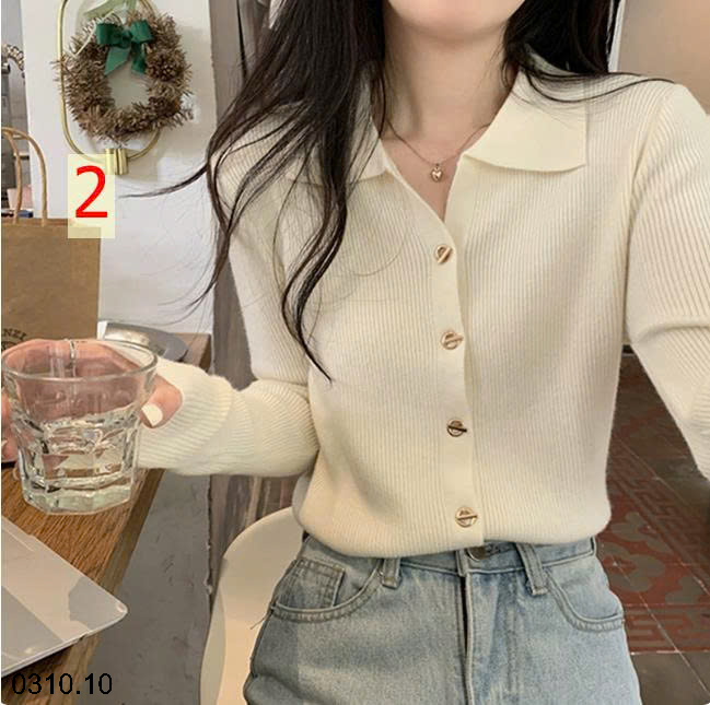 26HA0310.10 - ÁO LEN CỔ POLO DỆT KIM THU ĐÔNG