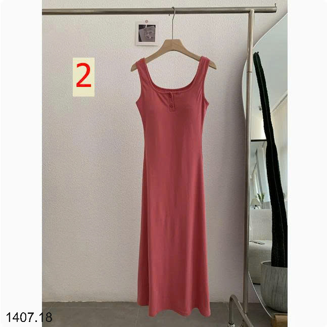 26HA1407.18 - VÁY BA LỖ DÁNG DÀI BASIC CHO NỮ