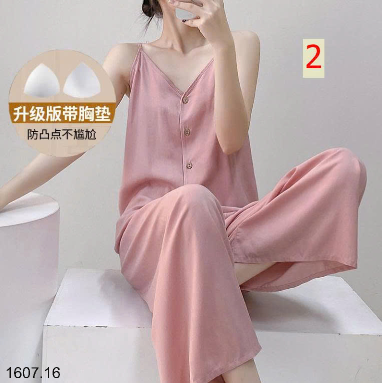 26HA1607.16 - BỘ LANH LỤA QUẦN DÀI ÁO 2 DÂY