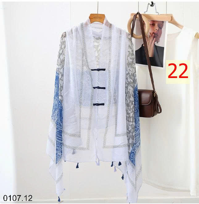 26HA0107.12 - KHĂN CHOÀNG MỎNG HOẠ TIẾT