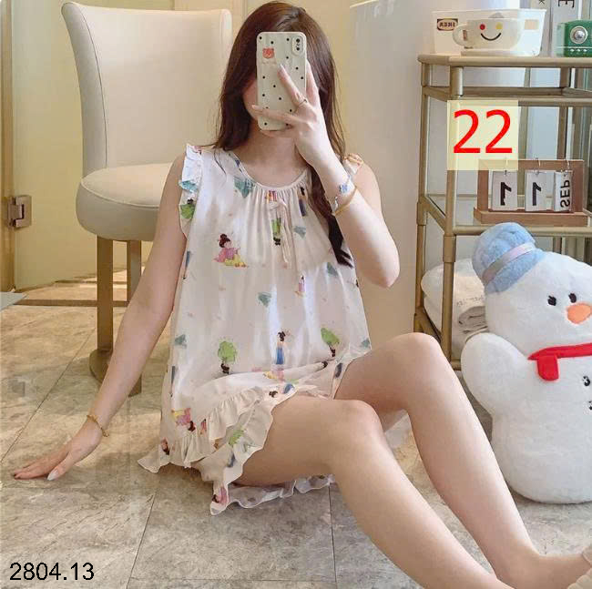 26HA2804.13 - BỘ LANH LỤA BA LỖ VIỀN BÈO CHO NỮ