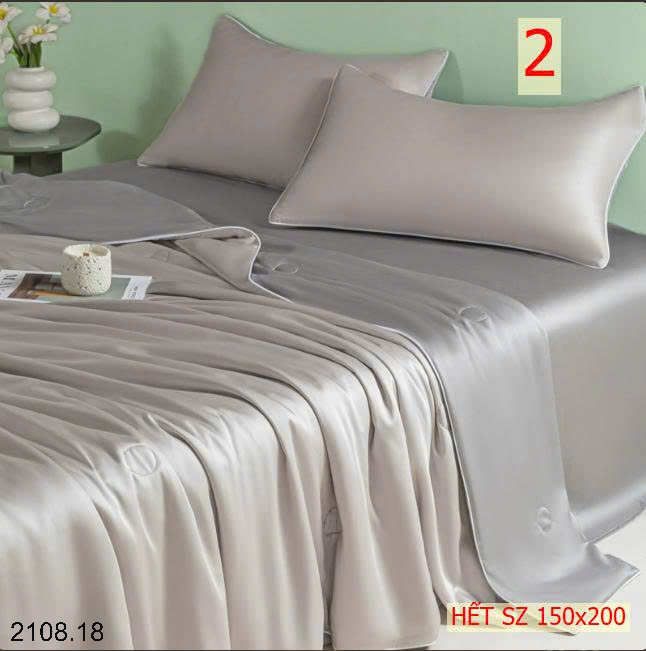 26HA2108.18 - SET CHĂN GA GỐI LỤA QUẢNG CHÂU