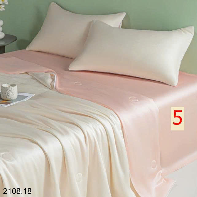 26HA2108.18 - SET CHĂN GA GỐI LỤA QUẢNG CHÂU