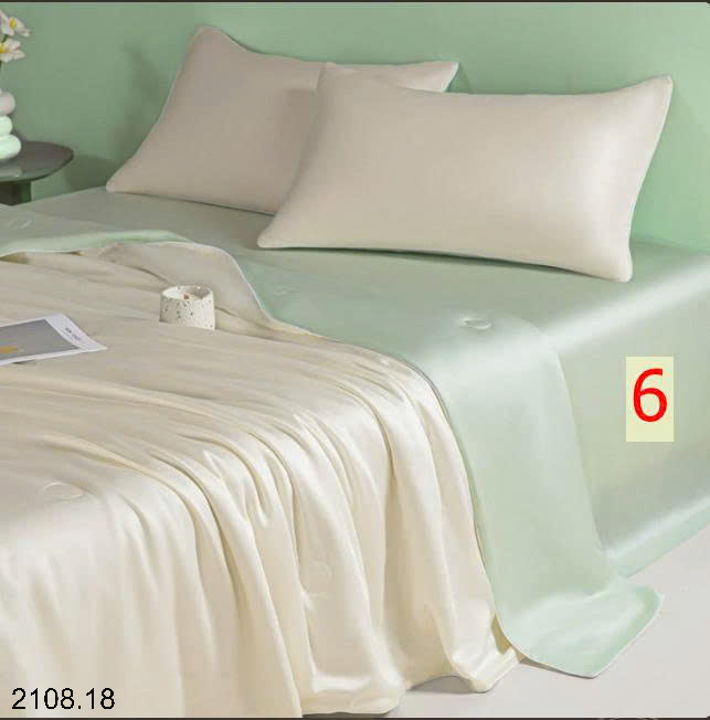 26HA2108.18 - SET CHĂN GA GỐI LỤA QUẢNG CHÂU