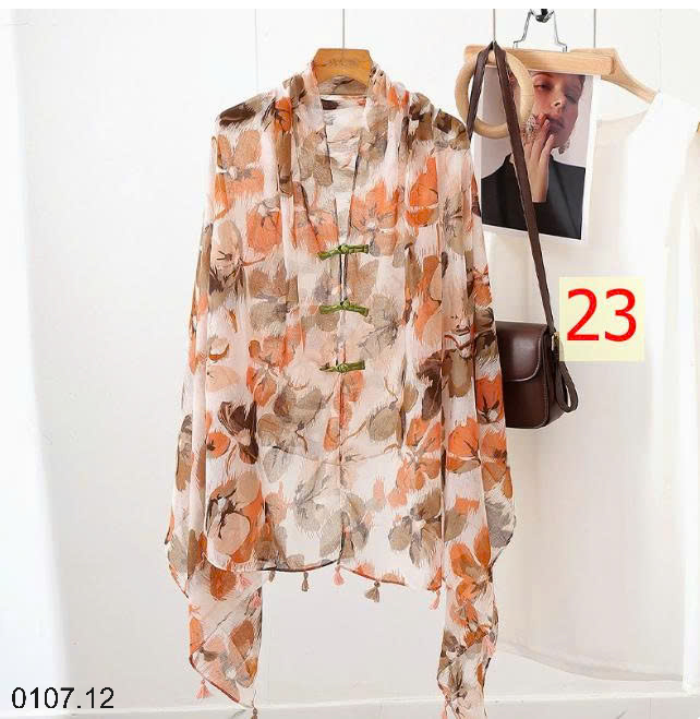 26HA0107.12 - KHĂN CHOÀNG MỎNG HOẠ TIẾT