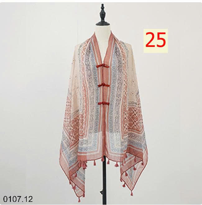 26HA0107.12 - KHĂN CHOÀNG MỎNG HOẠ TIẾT