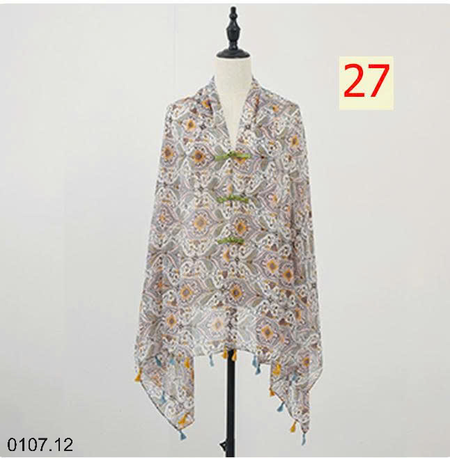 26HA0107.12 - KHĂN CHOÀNG MỎNG HOẠ TIẾT