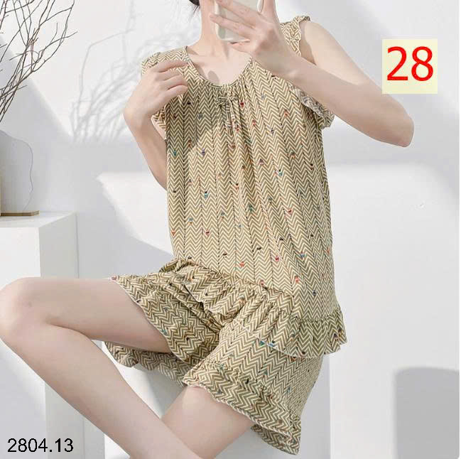 26HA2804.13 - BỘ LANH LỤA BA LỖ VIỀN BÈO CHO NỮ