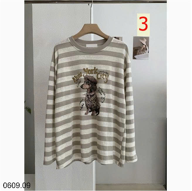 26HA0609.09 - ÁO THUN KẺ HÌNH CÚN