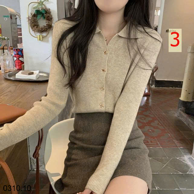 26HA0310.10 - ÁO LEN CỔ POLO DỆT KIM THU ĐÔNG