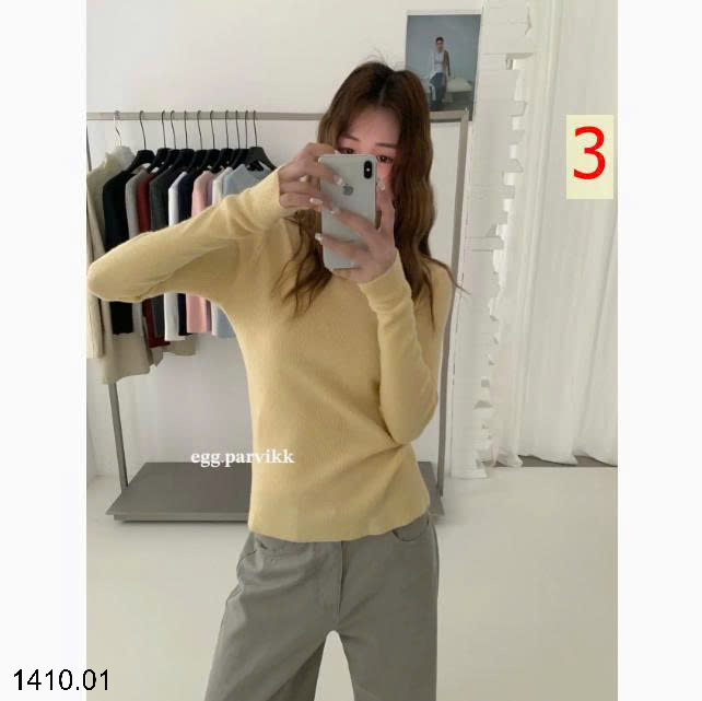 26HA1410.01 - ÁO LEN MỎNG CỔ TRÒN EGG