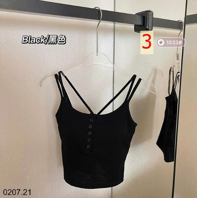 26HA0207.21 -ÁO 2 DÂY ĐAN LƯNG CÚC NGỰC KÈM BRA NỮ