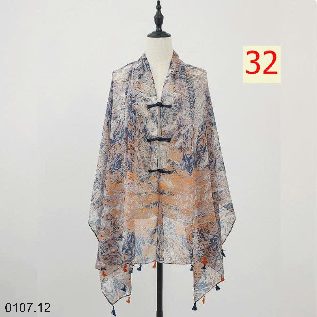 26HA0107.12 - KHĂN CHOÀNG MỎNG HOẠ TIẾT