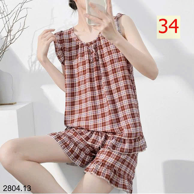 26HA2804.13 - BỘ LANH LỤA BA LỖ VIỀN BÈO CHO NỮ