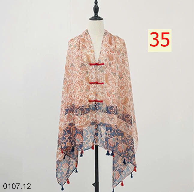 26HA0107.12 - KHĂN CHOÀNG MỎNG HOẠ TIẾT