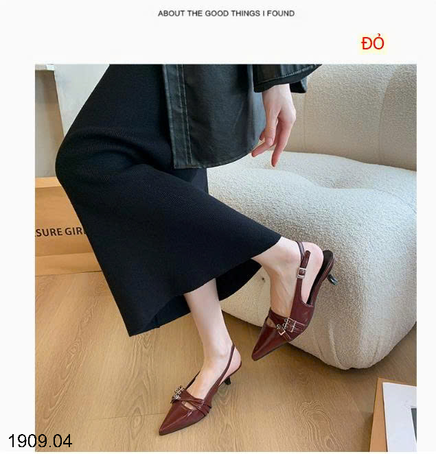 26HA1909.04 - GIÀY SANDAL MŨI NHỌN ĐẾ THẤP