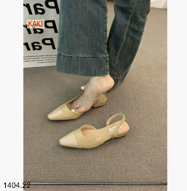 26HA1404.22 - GIÀY SANDAL ĐẾ THẤP MŨI KÍN