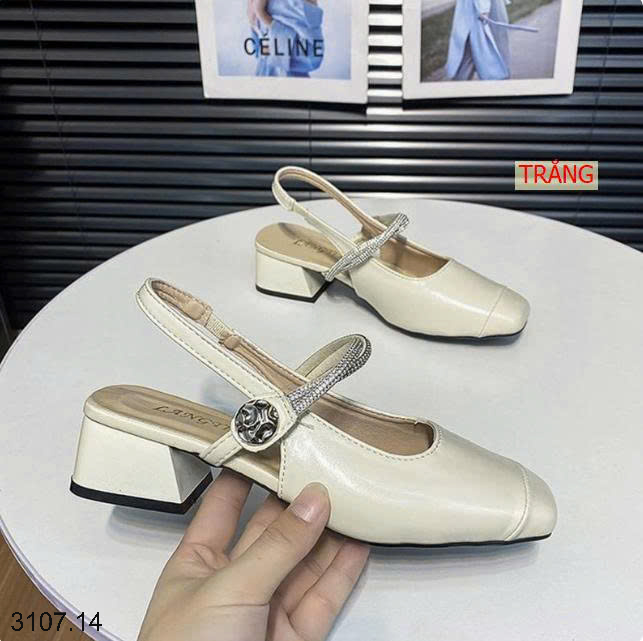 26HA3107.14 - GIÀY SANDAL ĐẾ VUÔNG THẤP