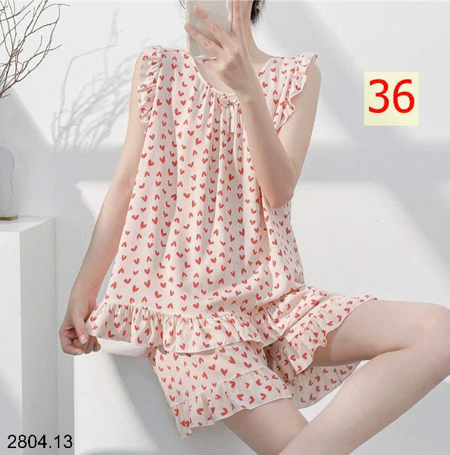 26HA2804.13 - BỘ LANH LỤA BA LỖ VIỀN BÈO CHO NỮ