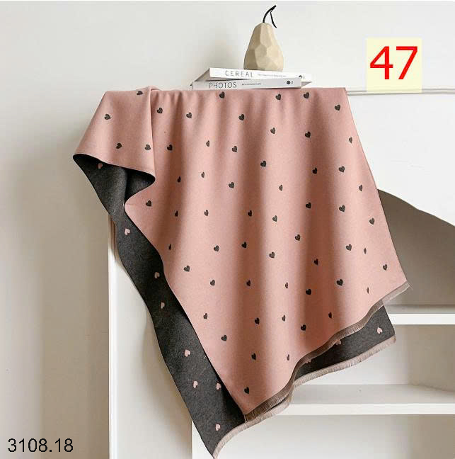 26HA3108.18 - KHĂN CHOÀNG CỔ CASHMERE GIẢ HỌA TIẾT BƯỚM