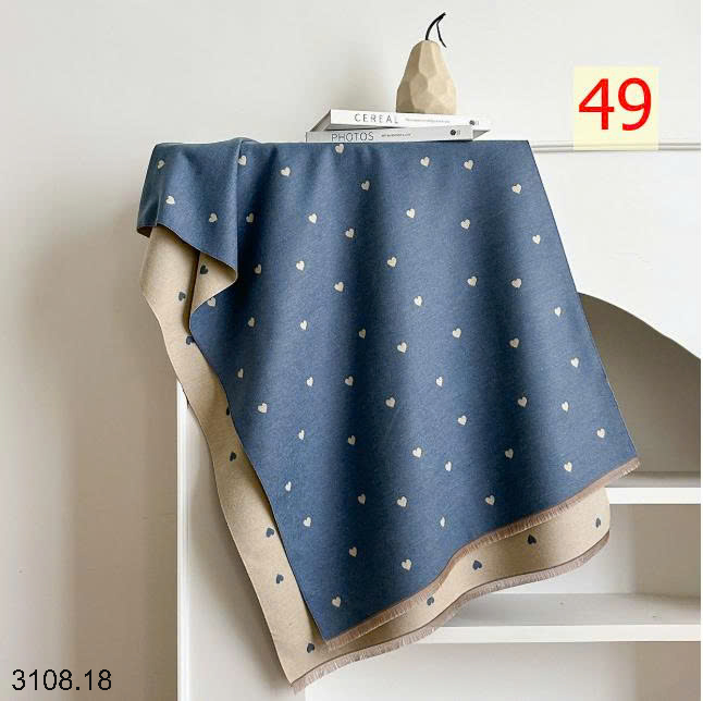 26HA3108.18 - KHĂN CHOÀNG CỔ CASHMERE GIẢ HỌA TIẾT BƯỚM