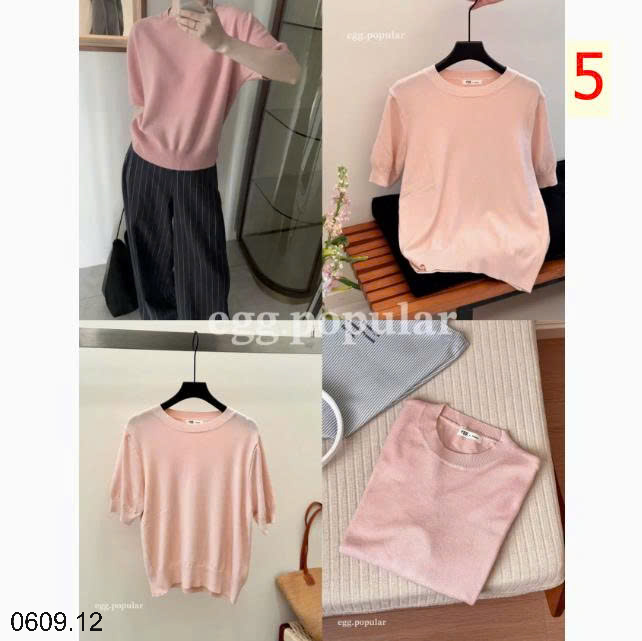 26HA0609.12 - ÁO LEN MONGTEGHI CỔ TRÒN NGẮN TAY EGG