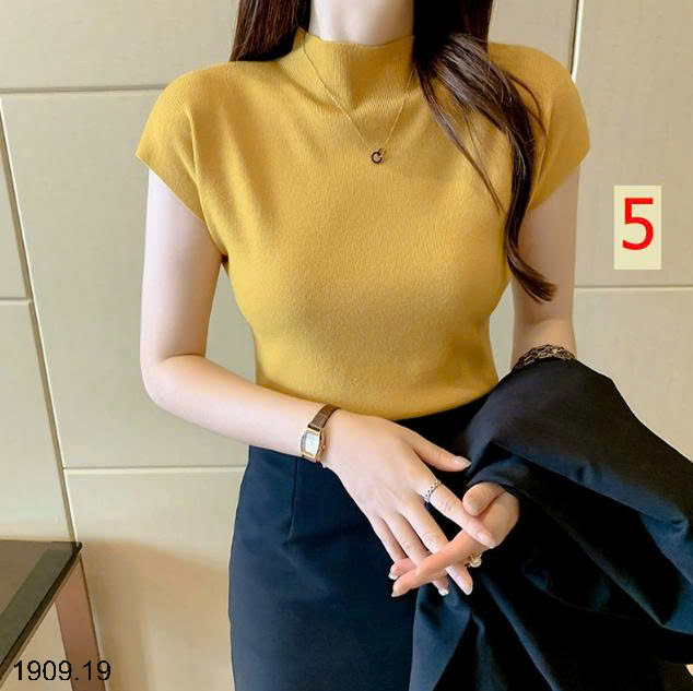 26HA1909.19 - SET 2 ÁO LEN NGẮN TAY CAO CỔ