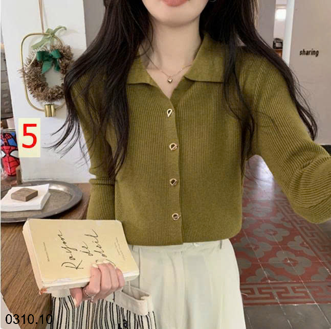 26HA0310.10 - ÁO LEN CỔ POLO DỆT KIM THU ĐÔNG