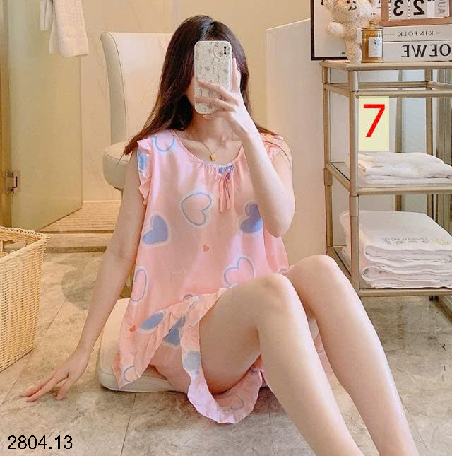 26HA2804.13 - BỘ LANH LỤA BA LỖ VIỀN BÈO CHO NỮ
