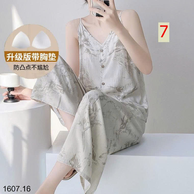 26HA1607.16 - BỘ LANH LỤA QUẦN DÀI ÁO 2 DÂY