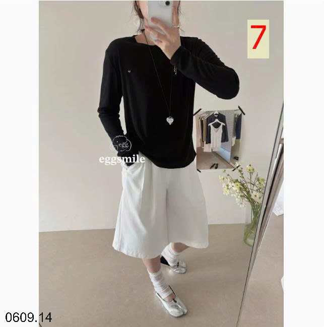 26HA0609.14 - ÁO THUN CỔ TRÒN EGG CHO NỮ