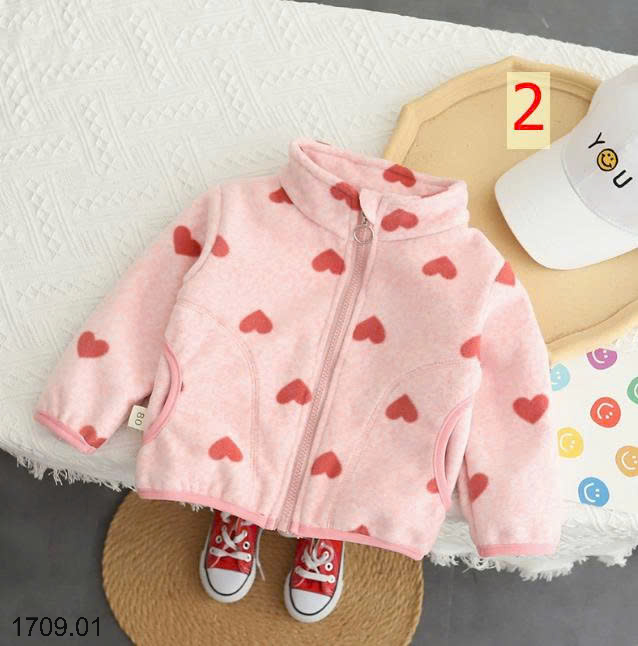 26HA1709.01 - ÁO KHOÁC KÉO KHÓA NỈ LÔNG CỪU CHO BÉ